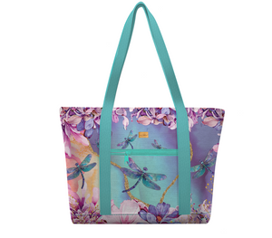 Lrg Tote Cooler Bag - Delightful Dragonflies