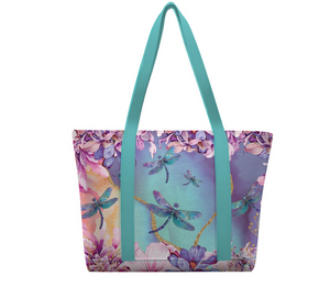 Lrg Tote Cooler Bag - Delightful Dragonflies
