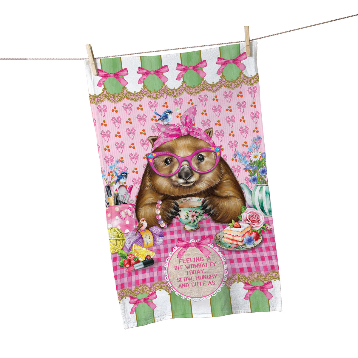 Tea Towel - Wonda Wombat – Lisa Pollock