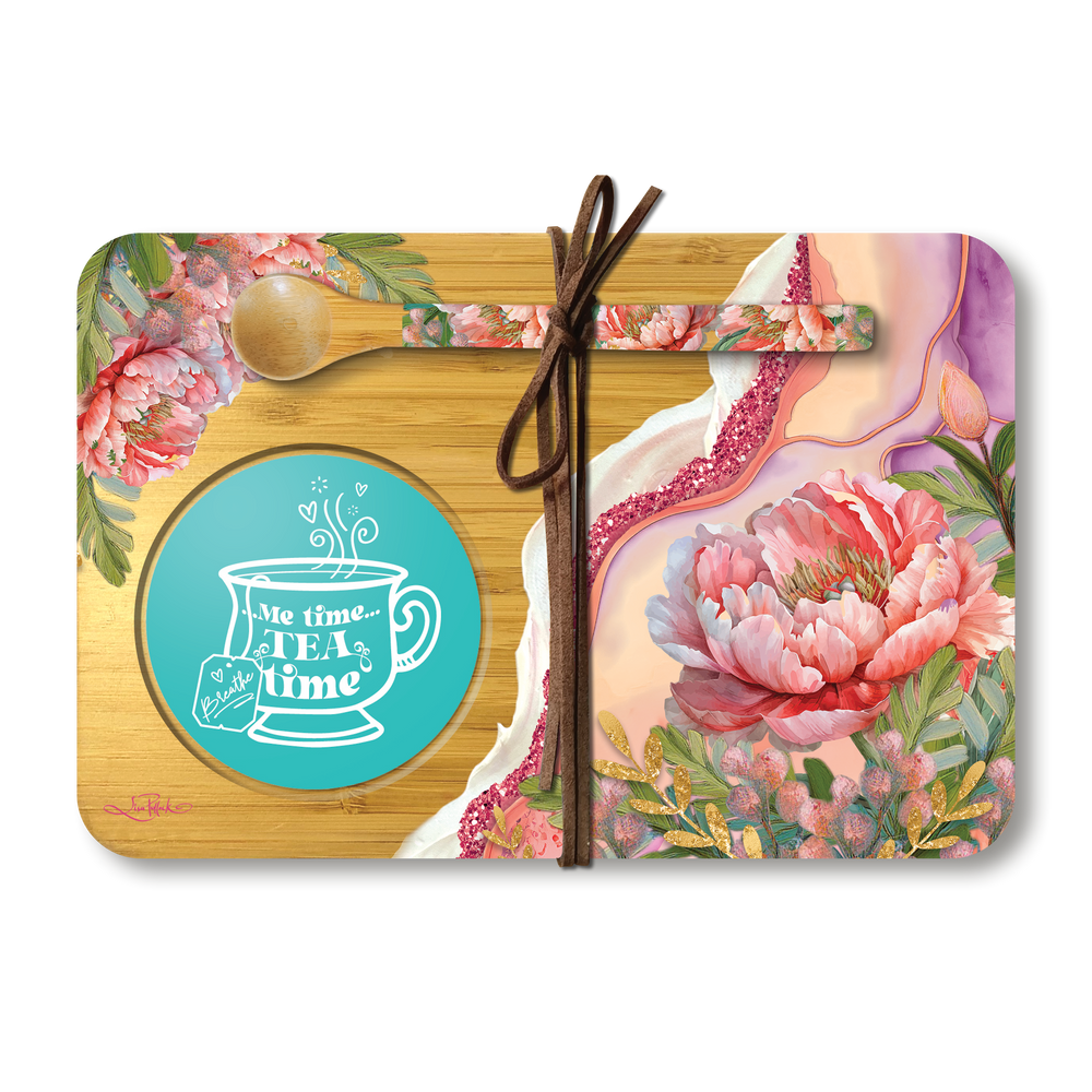 Tea Time Tray - Coral Peony
