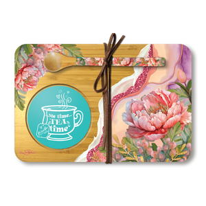 Tea Time Tray - Coral Peony